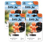 Little Joe Standard Car Air Freshener, 45-Day Long-Lasting Fragrance, Strong Scented Vent Clip for Car Interior Home & Office - 4 Pack Fruit Scent (Orange)