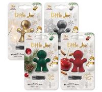 Little Joe Standard Christmas Car Air Freshener, 45-Day Long-Lasting Fragrance, Strong Scented Vent Clip for Car Interior Home & Office - 4 Pack Xmas Mix
