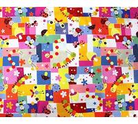 Little Johnny 100% Cotton Happy Bugs 150cm Wide Digital Printed Cotton Fabric Ideal for Sewing, Homeware, Cushion Covers, Quilting and Crafting Projects; Sold by 0.5 Metre (Multi)