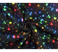 Little Johnny 100% Cotton Rainbow Cosmos Galaxy Cotton Fabric 150cm' Extra Wide 100% Cotton Craft Fabric Material for Quilting, Clothing, Sewing (Black)