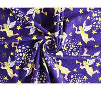Little Johnny Blue Cotton Jersey Stretch Knit Dressmaking Fabric, 145cm / 58" Wide - per metre