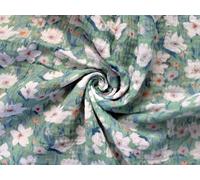 Little Johnny Cotton Double Gauze Fabric Green - Light, Mediumweight & Suitable for Dressmaking - Approx Width: 130cm / 51" - Sold per metre