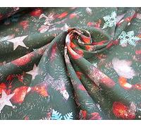 Little Johnny CraftsFabrics - Xmas Decorations Cotton Fabric (100% Cotton - Ideal for Christmas Crafts, Quilting, Dressmaking) (Metre), Multi