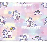 Little Johnny - Hello Kitty Cotton Fabric (100% Cotton, 115 GSM, Ideal for Sewing, Dressmaking, Quilting, Patchwork, Bunting, Cushion-Covers) (Hello Kitty Candy Floss, Half Metre)