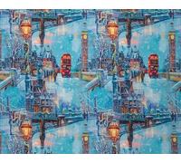 Little Johnny London Scene 100% Cotton 150cm Wide Digitally Printed Fabric for Children's Clothing, Tote Bags, Shirts