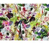 Little Johnny Multicoloured Linen Viscose Blend Dressmaking Fabric, 134cm / 53" Wide - per metre