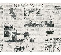 Little Johnny Newspaper Print 100% Cotton 150cm Wide Digitally Printed Fabric for Crafting, Sewing, Patchwork, Dressmaking