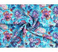 Little Johnny Viscose Challis Fabric Turquoise - Light, Mediumweight & Suitable for Dressmaking - Approx Width: 140cm / 55" - Sold per metre