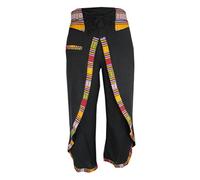 Little Kathmandu Cotton Hemp Wrap Casual Karate Yoga Hippie Boho Pants Trousers Black Hemp Medium