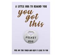 Little Keepsake Pocket Hug Token & Greeting Card for Friends Family, Positivity Cheer Pick Me Up Mental Health Gift, Think of You Missing You Gift, M, Metal, not known