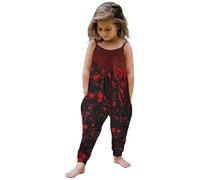 Little Kid Halloween Outfit 3 Month Boy Button up Toddler Baby Girl Halloween Prints Jumpsuit Sleeveless Romper Outfits Pants Clothes Baby Girl Dinosaur (Red, 7-8 Years)