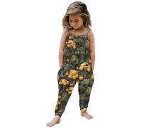 Little Kid Halloween Outfit 3 Month Girl Outfit Toddler Baby Girl Halloween Prints Jumpsuit Sleeveless Romper Outfits Pants Clothes 18 Months Christmas Clothes (Green, 7-8 Years)