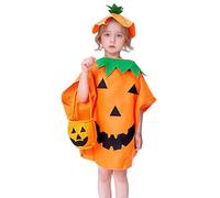 Little Kid Halloween Outfit Clothes Baby Summer Halloween Pumpkin Costumes Children's Boy And Girl Costumes Cosplay Pumpkins Girls Sequin Romper (Orange, 3-10 Years)