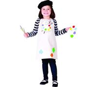 Little Kid Halloween Outfit Girl 2t Thanksgiving Costume for Kids - Artist Apron and Cap Set for Girls and Boys Matching Outfits (White, 3-4 Years)