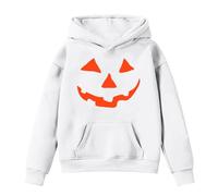 Little Kid Halloween Outfit Girls Hoodie Pullover Pumpkin Face - Jack O' Toddler/Youth Fleece Hoodie Baby Boy Clothes Sweatshirt (White, 6-7 Years)