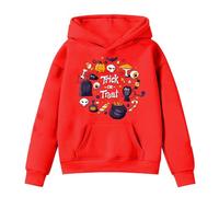 Little Kid Halloween Outfit Twins 2t Clothes Cute Kids Hoodies for Girls Boys, Long Sleeve Hooded Sweatshirts with Panda Pattern, Pullover Hoodie with Zip Pocket Junior Cat (Red, 6-7 Years)