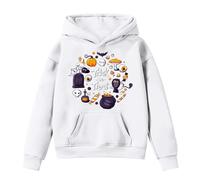 Little Kid Halloween Outfit Twins 2t Clothes Cute Kids Hoodies for Girls Boys, Long Sleeve Hooded Sweatshirts with Panda Pattern, Pullover Hoodie with Zip Pocket Junior Cat (White, 6-7 Years)
