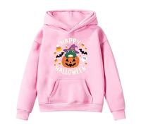 Little Kid Halloween Outfit Youth Hoodies for Boys Girls Winter Hooded Sweatshirt with Pumpkin Print Warm Fleece Pullover for Outdoor Activities Cozy Kids Hoodie Ages 4 14 Girls Yoga(4-5 Years) Pink