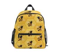 little kids backpacks with name tag Cartoon Cute Yellow Bee Flower