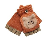 Little Kids Winter Warm Gloves,Colorful(TM) Children Kids Boy Girl Winter Cute Cartoon Bear Keep Warm Flip Top Fingerless Mittens Gloves for 1-3 Years Old (Orange)