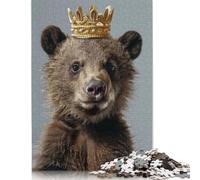Little King Bear Puzzles 500 Piece Puzzles Jigsaw Puzzles for Adults Educational Game Challenge Toy 500pcs (52x38cm)