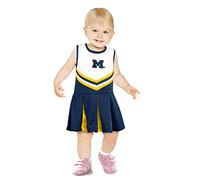 Little King NCAA Infant/Toddler Girls One Piece Team Cheer Jumper Dress-Michigan Wolverines-2T