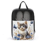 Little Kitten Wheat Ears Butterflies Shoe Bag for Travel Daily Use Anti-dust Storage Carrier Golf Shoe Pouch