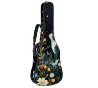 Little Kittens Walk Among Flowers and Butterflies Guitar Bag, Padded Acoustic Guitar Case Backpack with Adjustable Shoulder Strap Pockets