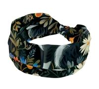 Little Kittens Walk Among Flowers and Butterflies Wide Headbands for Women, Yoga Workout Head Bands Wide Elastic Hair Bands for Washing Face Makeup