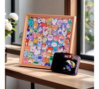 Little Kitties - Wooden Coloring Puzzle, DIY Paintable 3D Cat-Shaped Wooden Puzzle Frame, Creative Hand-Paint Art Jigsaw with Coloring Block Pieces, Gift for Cat Lovers (12 Colors)