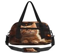 Little Kitty Cat Kids Overnight Duffle Bags for Girls Boys, Cute Animal Lightweight Sports Gym Bag for Kids，Small Overnight Weekender Carry on Travel Bags Dance Bag, Little Kitty Cat, 18.5L x 7.8W x