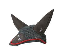 Tractor Collection Fly Veil by Little Knight - Charcoal Grey/Red - Pony/Cob