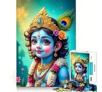 Little Krishna Portrait 1000 Piece Jigsaw Puzzle for Teenagers Sharp Logic Home Fun Family Pastime Room Accent (38x26cm)