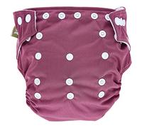 Little Lamb Aubergine OneSize Pocket Nappy, Washable and Reusable Cloth Nappies for Newborn Baby to Toddler, Girl or Boy, Comfortable for Babies, Comes with Double Thickness Bamboo Boosters