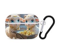 Little Lamb Brings Wealth AirPod Pro Case, Anti Scratch Hard PC Cover with Keychain, AirPod Pro 2nd/1st Case Accessories for Women Men, White-Style