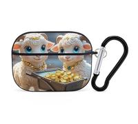 Little Lamb Brings Wealth AirPod Pro Case, Anti Scratch Hard PC Cover with Keychain, AirPod Pro 2nd/1st Case Accessories for Women Men, Black-Style