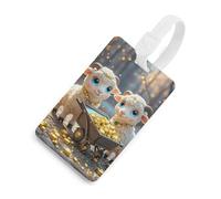 Little Lamb Brings Wealth Luggage Tags Durable TPU Suitcase Tag with Info Card, Scratch-Resistant Bag Tags for Suitcases, Travel Bags & Backpacks, Easy to Identify, White-style, One Size, classic
