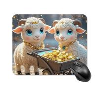 Little Lamb Brings Wealth Mouse Pad Non-Slip & Waterproof Mousepad for Desk, Ultra Thin Rectangle Mouse Mat for Office, Gaming, 20 * 25cm