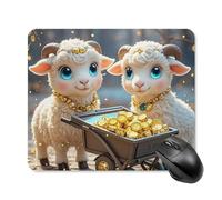 Little Lamb Brings Wealth Mouse Pad Non-Slip & Waterproof Mousepad for Desk, Ultra Thin Rectangle Mouse Mat for Office, Gaming, 25 * 30cm