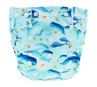 Little Lamb UndertheSea OneSize Pocket Nappy, Washable and Reusable Cloth Nappies for Newborn Baby to Toddler, Girl or Boy, Comfortable for Babies, Comes with Double Thickness Bamboo Boosters