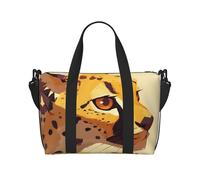 Little Leopard Printed Travel Bag Large Gym Tote, Weekend & Business Trip Crossbody Shoulder Bag, Lightweight