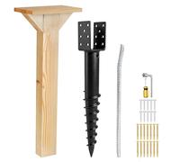 Little Library Box Mount Post Kit, 4x4 Wood Post with No-Dig Ground Anchor, Easy Install, Little Library Bracket Holder Fits All Library Box Sizes