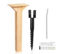 Little Library Mount Kit - Waterproof 4x4x31.5" Wood Post, Post Bracket, No-Dig Ground Anchor, Easy Setup for Outdoor Use, Supports All Sizes of Little Libraries, Perfect for Community Sharing