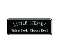 Little Library Sign Take A Book Share Graphic Sign,Self Adhesive For Front Door Or Wall Quick And Easy Installation Design Home Office Business, Acrylic Heart 4×16 Inch