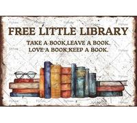 Little Library Tin sign Little Library Wall decor Little Library Poster Metal Sign Funny Library Metal Tin Sign Library Decor Metal Tin Poster 8x12 Inch