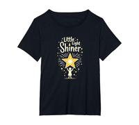 Little Light Shiner Christians for Kids Inspirational Star T-Shirt, Women's Plus, Black, 2X