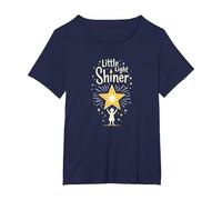 Little Light Shiner Christians for Kids Inspirational Star T-Shirt, Women's Plus, Navy, 2X