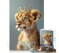 Little Lion Pastel Crown Jigsaws 1000 Pieces for Teenagers Mind Workout Smooth Joint Home Fun Birthday Idea (38x52cm)