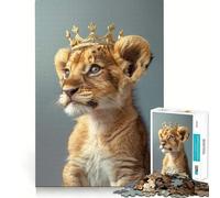 Little Lion Pastel Crown Jigsaws 1000 Pieces for Teenagers Mind Workout Smooth Joint Home Fun Birthday Idea (38x52cm)
