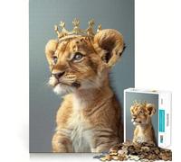 Little Lion Pastel Crown Jigsaws 1000 Pieces for Teenagers Mind Workout Smooth Joint Home Fun Birthday Idea (50x75cm)